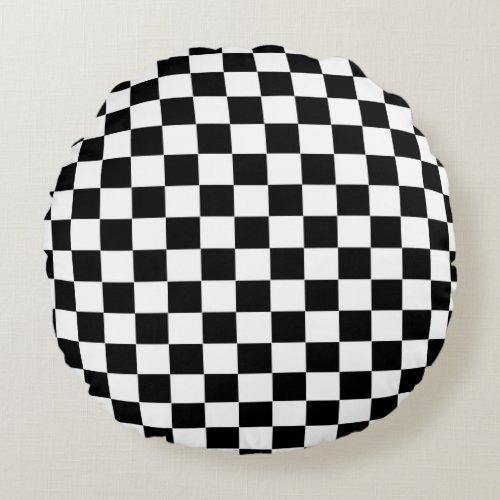 Checkered Flag Round Pillow