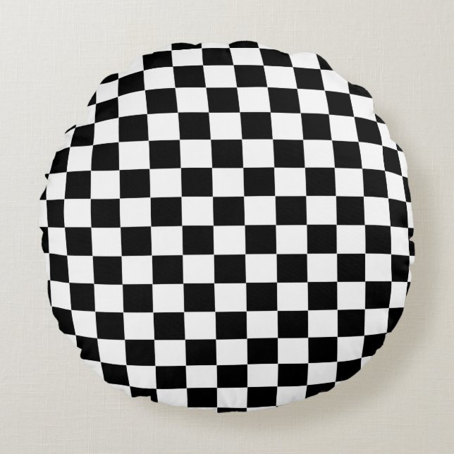 Checkered Flag Round Pillow (Front)