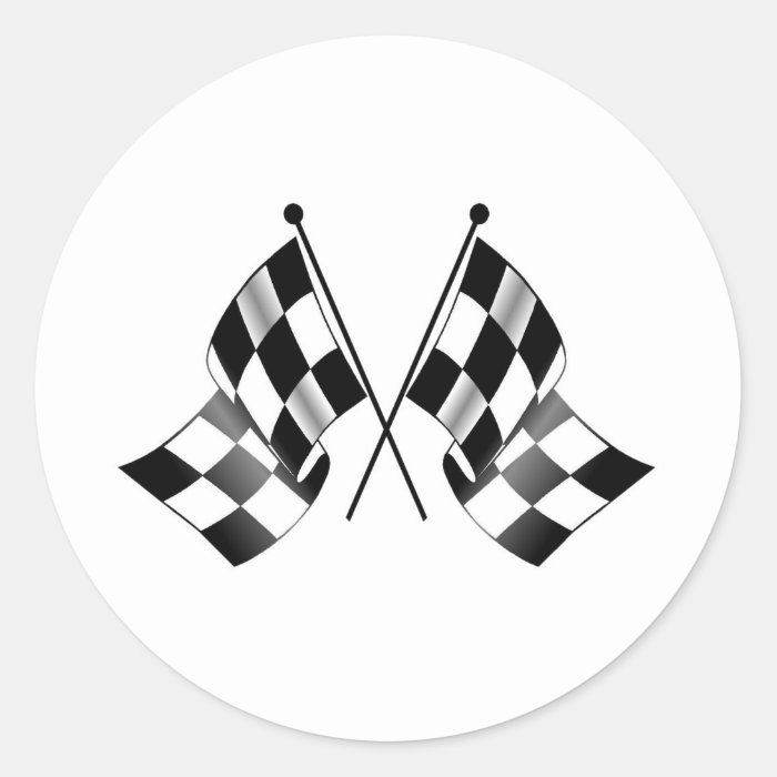 checkered flag round stickers