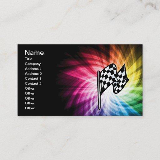 Customizable Checkered Flag Spectrum Business Card Templates