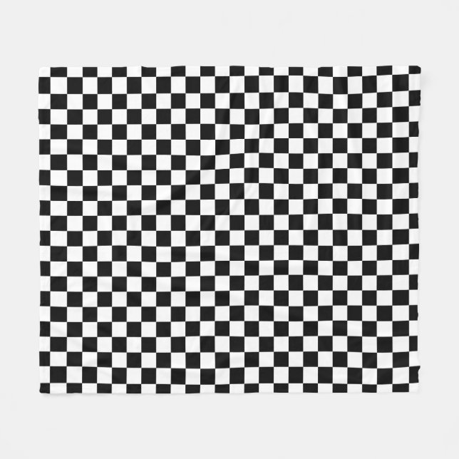 Checkered Flag Stylish Black And White Pattern Fleece Blanket (Front (Horizontal))