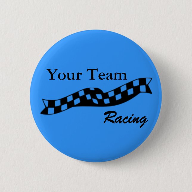 Checkered Flag Swoop Race Team Button (Front)