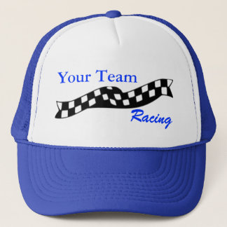 Checkered Flag Swoop Race Team Hat