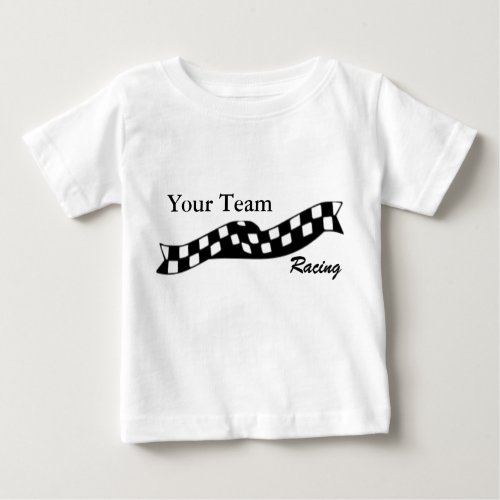 Checkered Flag Swoop Race Team Infant Shirt