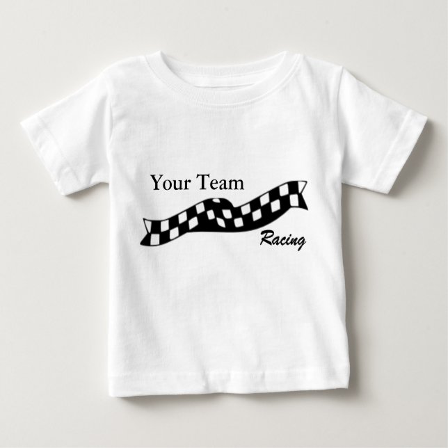 Checkered Flag Swoop Race Team Infant Shirt (Front)
