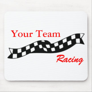 Checkered Flag Swoop Race Team Mousepad