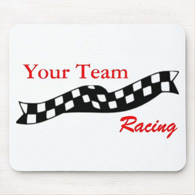 Checkered Flag Swoop Race Team Mousepad (Front)