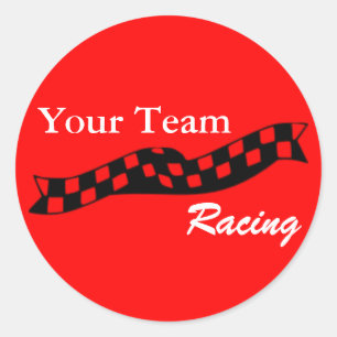 Checkered Flag Swoop Race Team Sticker