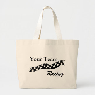 Checkered Flag Swoop Race Team Tote Bag