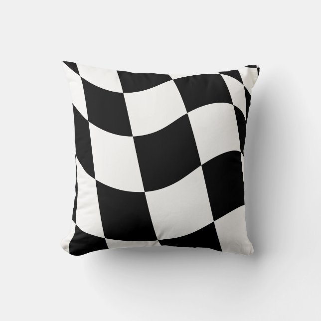 Checkered Flag Throw Pillow (Front)