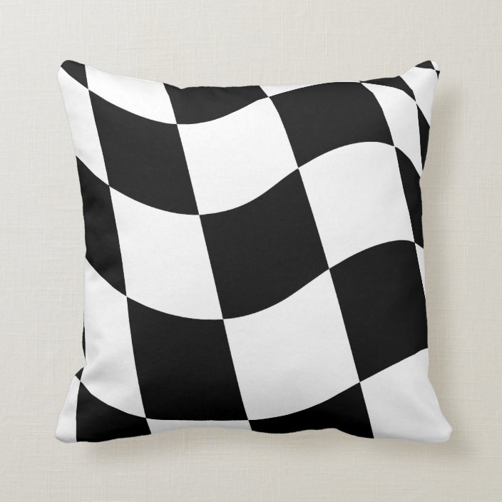 Checkered Flag Throw Pillow Zazzle Com