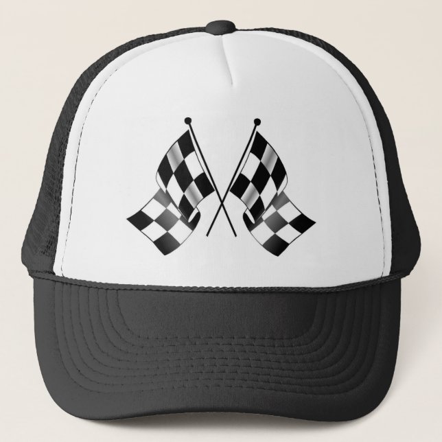 checkered flag trucker hat (Front)