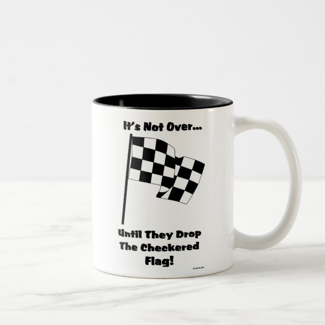 checkered flag Two-Tone coffee mug (Right)