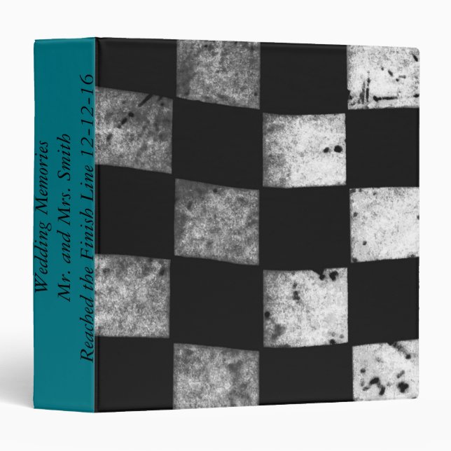 Checkered Flag Wedding Memories Binder (Front/Spine)
