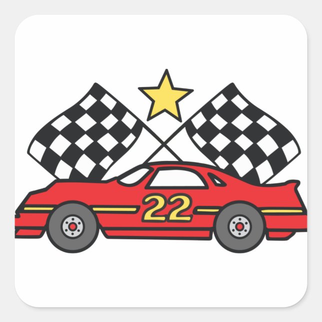 Checkered Flags Car Square Sticker (Front)