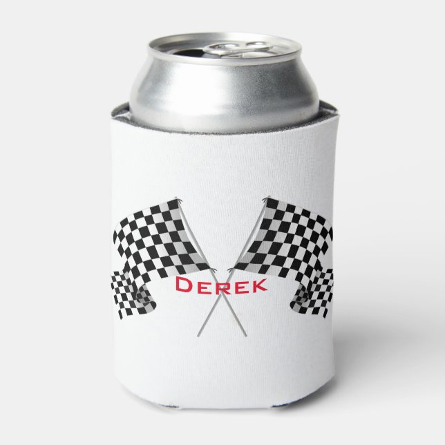 Checkered Flags Design Can Cooler (Can Front)