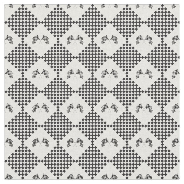 Checkered Flags Design Fabric (Close Up)