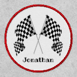Checkered Flags Design Patch at Zazzle