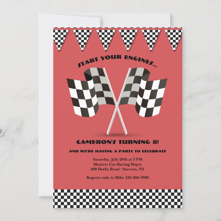 Checkered Flags Invitation | Zazzle