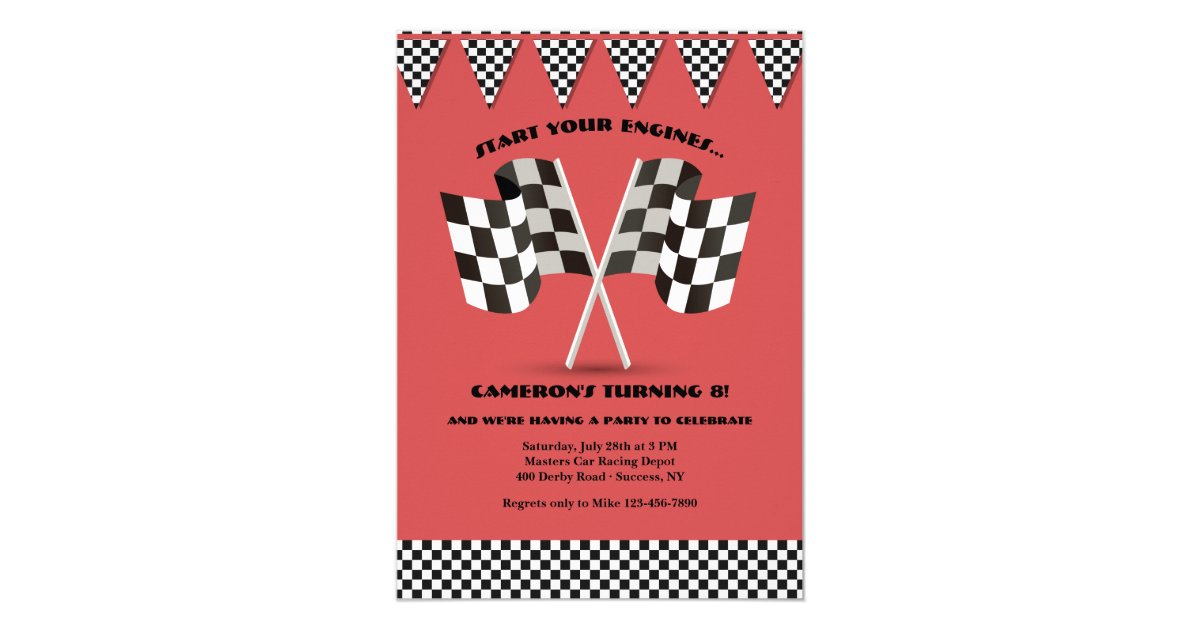 Checkered Flags Invitation | Zazzle.com