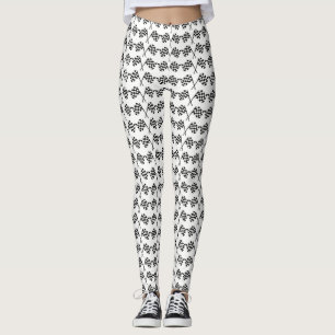 Checkered Flags Racing Finish Line Leggings