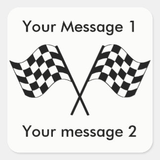 Checkered Flags Racing Personalized Square Sticker