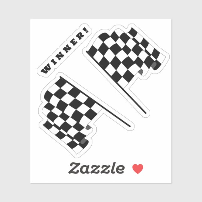 Checkered Flags Sports Sticker (Sheet)