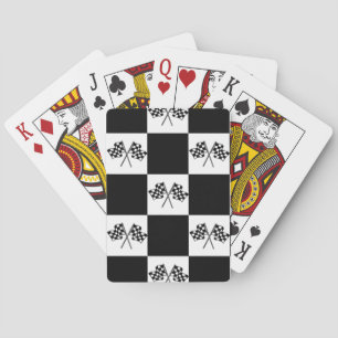 Checkered Flags winners race car fans for man cave Poker Cards