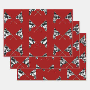 Checkered Flags Wrapping Paper Sheets