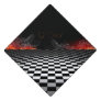 Checkered Floor and Flames on a Graduation Cap Topper