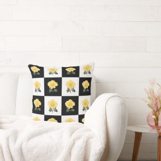 checkered flower pattern cushion pillow