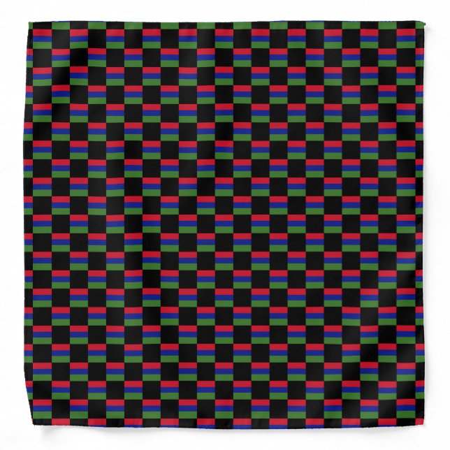 Checkered Gambia Flag Pattern  Bandana (Front)