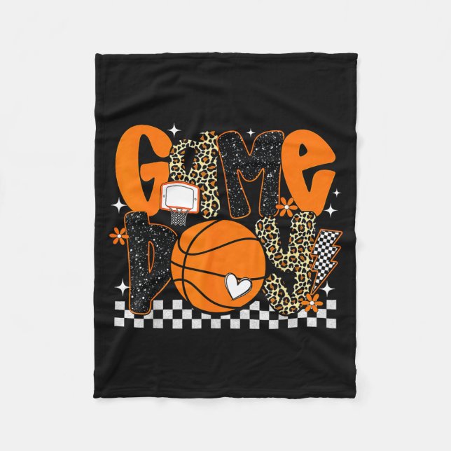 Checkered Game Day Basketball Srts Lover Men Women Fleece Blanket (Front)