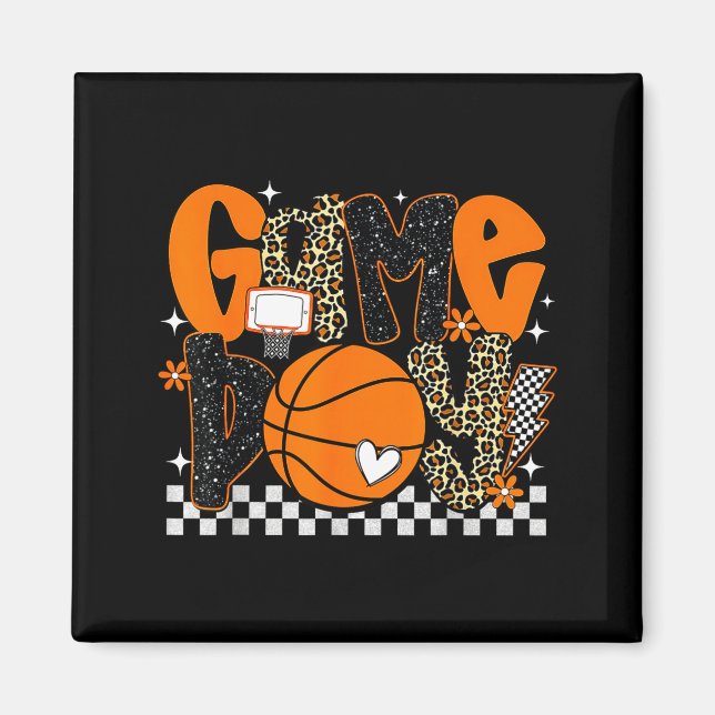 Checkered Game Day Basketball Srts Lover Men Women Magnet (Front)