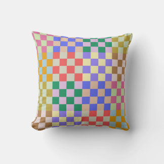 Checkered Geometric Retro Pattern Papers Graphic Throw Pillow