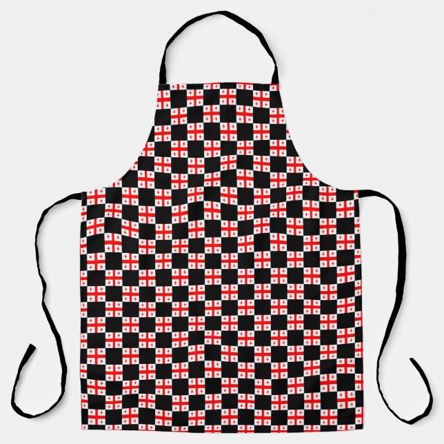 Checkered Georgia Flag Pattern  Apron (Front)