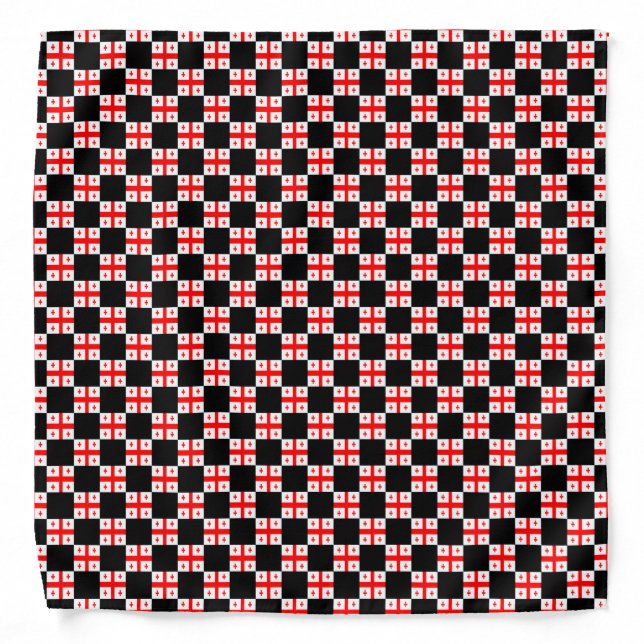 Checkered Georgia Flag Pattern  Bandana (Front)