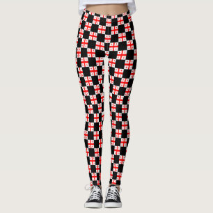 Checkered Georgia Flag Pattern  Leggings