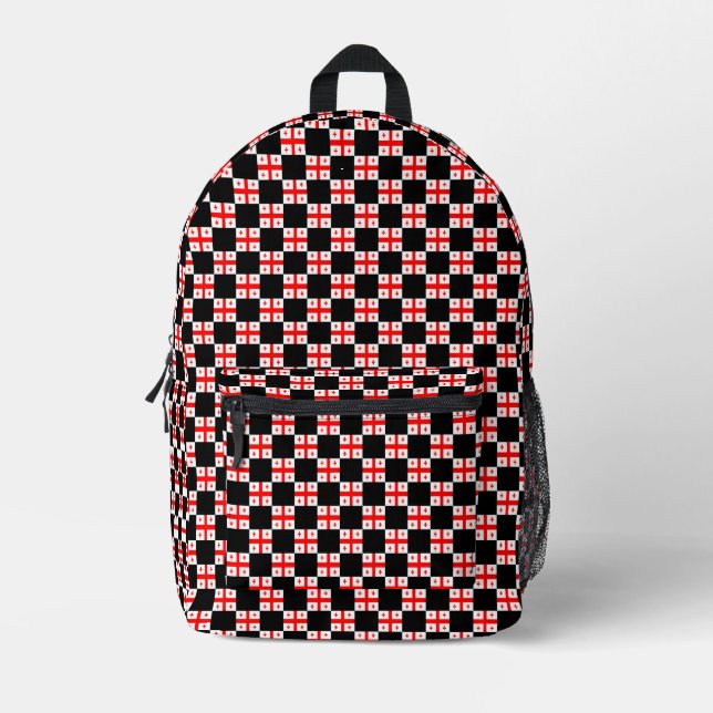 Checkered Georgia Flag Pattern  Printed Backpack (Front)