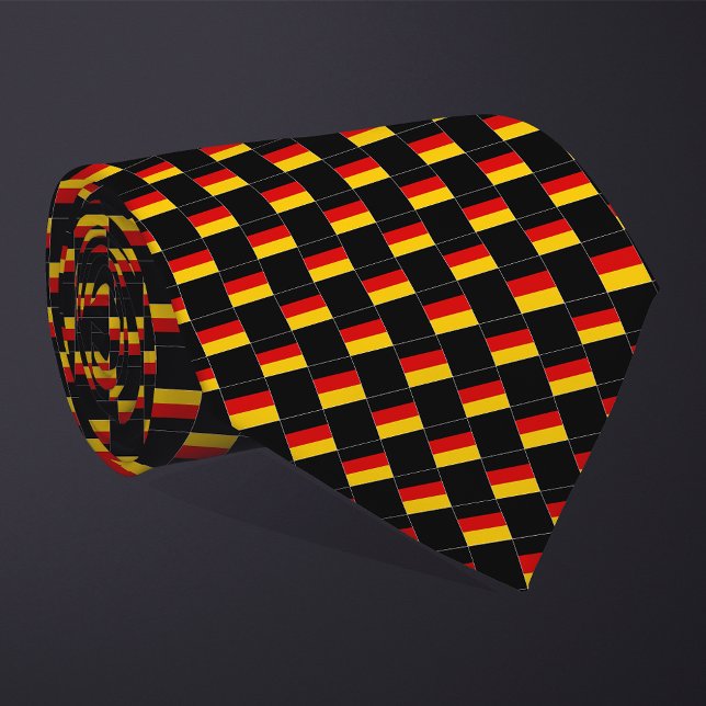 Checkered Germany Flag Pattern  Neck Tie (Creator Uploaded)