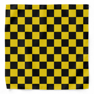 Checkered Gold and Black Bandana
