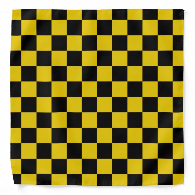 Checkered Gold and Black Bandana (Front)