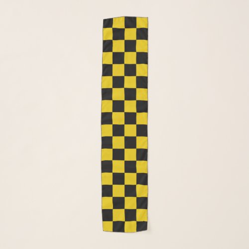 Checkered Gold and Black Scarf