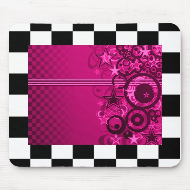 Checkered Graphic Star Mousepad (Front)