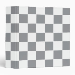 Checkered Gray and White 3 Ring Binder