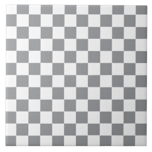 Checkered Gray and White Ceramic Tile
