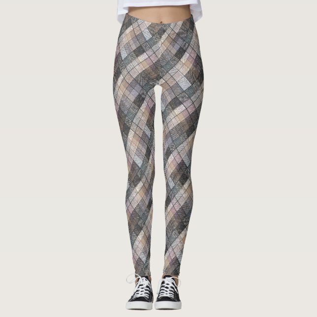Checkered gray . leggings (Front)