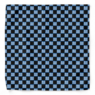 Checkered Greece Flag Pattern  Bandana
