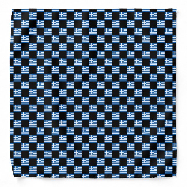 Checkered Greece Flag Pattern  Bandana (Front)