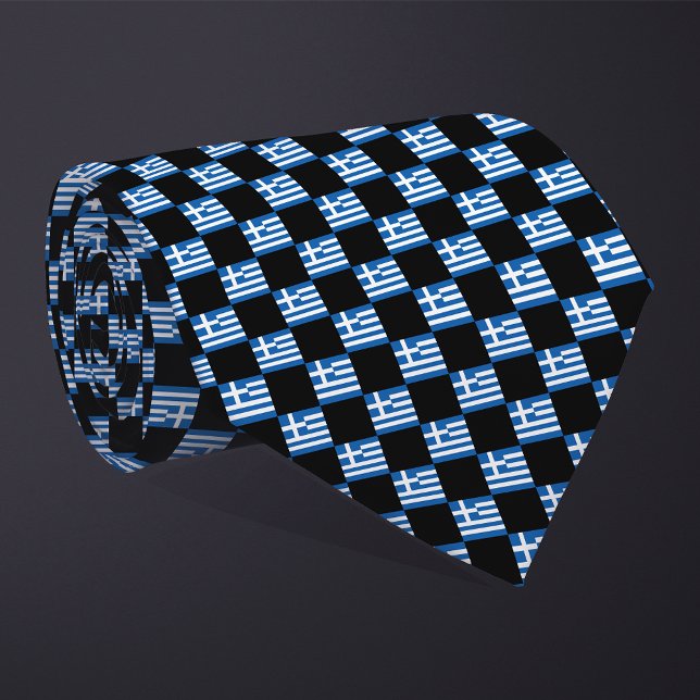 Checkered Greece Flag Pattern  Neck Tie (Creator Uploaded)